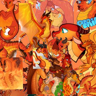 fire all the way poster with many cartoon characters Wings Of Fire Halloween Dragon Collage With Fiery Theme, Dragon-themed Room Decor, Fantasy Art Inspiration, chocolate