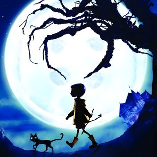 a person walking with a dog in front of a full moon Halloween Iphone Coraline Film Coraline, Art Tim Burton, Coraline Art, Dave Mckean, Coraline Movie, black