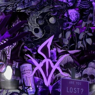 purple and black collage with skulls, flowers, and other things on it's surface Purple Purple Edgy Aesthetic Halloween Astedic, Purple Neon, Background Purple, Purple Guy, midnight blue