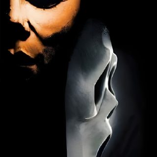 an image of a man with a mask on Halloween 2 Michael Myers Ghostface Tattoo, Michael Myers And Scream Tattoo, Scream And Michael Myers, black