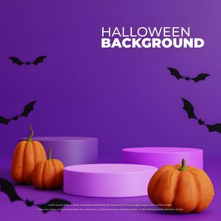 halloween background with pumpkins and bats on purple backdrop for web design or landing page Halloween Podium Halloween Bg, Halloween Podium, Halloween Design Graphic, dark slate blue