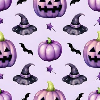 an image of halloween pumpkins with bats and stars on purple background seamless wallpaper Purple Halloween Pattern Purple Halloween Dessert Pattern, Purple Halloween Pattern, Purple Halloween Pattern With Bats, lavender