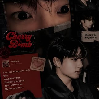 the poster for cherry bomb shows an image of a man's face and eyes Jungkook Halloween Dangerous Love, Beauty, Bts Lockscreen, Bts Book, Kpop, Bts, black