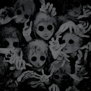 a group of people with their hands up in the air, surrounded by creepy faces Creepy Halloween Desktop Creepy Ipad, For Tablet Dark Theme, Pc 1280x1024, Ipad Creepy, Ipad Horror, black