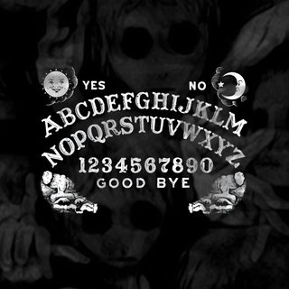 a black and white photo with the words booze written in gothic font on it Halloween Ouija Planchette Halloween Ouija, Movie Posters, Ouija Board Desktop, Ouija Board Scary, black