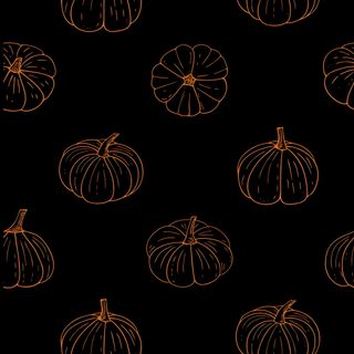 pumpkins on a black background with gold foiled lines in the shape of circles Halloween Pumpkin Design Country Halloween Backgrounds, Halloween, Country Halloween, October, black