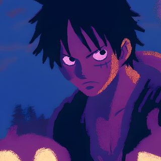 an animated image of a man with dreadlocks holding two pumpkins in his hands Luffy Halloween One Piece Computer Gif, One Piece Gif Laptop, Luffy Computer, midnight blue