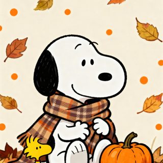 a cartoon snoopy holding a pumpkin in the fall leaves with a yellow duck nearby Snoopy Halloween 4k Snoopy Fall, Peanuts Gang, Snoopy, Snoopy Fall Phone, antique white