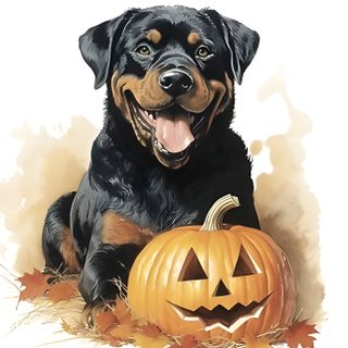 a black and brown dog sitting next to a pumpkin Halloween Rottweiler Rottweiler Pumpkin Carving, Rottweiler Autumn, Rottweiler Autumn Portrait, burlywood