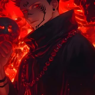 an anime character with spiked hair holding a knife in front of flames and chains on his face Sukuna Halloween Sukuna Live Iphone, Live Sukuna, Sukuna Live Android, Sukuna 4k, Live Live Sukuna 4k, maroon