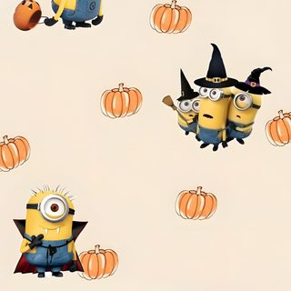 several cartoon characters with pumpkins in the background Minions Halloween Minions, Funny, Cute, antique white
