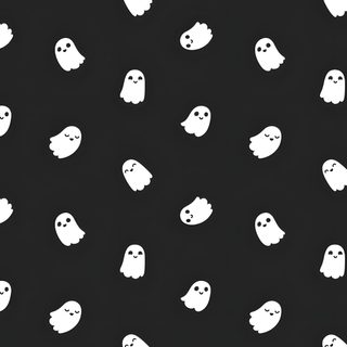 white ghost silhouettes on black background for halloween wallpaper or wrapping paper, seamless pattern Halloween Ghost For Walls Ghost Laptop, Ghost Computer Background, Cute Ghost Computer, black