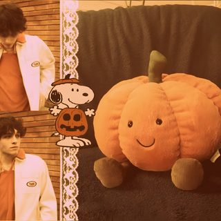 a man standing next to a stuffed pumpkin Sturniolo Halloween Matt Sturniolo Aesthetic, Sturniolo Triplets As Peanuts Characters, Matt Sturniolo Polaroid, sienna