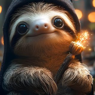 a slotty in a black hat holding a sparkler next to a halloween pumpkin Halloween Sloth Relax Sloth Picture, Cute Sloth, Sloth Cute, Halloween Sloth, Cute Sloths, dark slate gray
