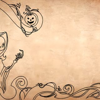 an old paper with halloween decorations on it Halloween Scroll Polynesian Tattoo, Tattoos, burlywood