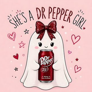 a can of dr pepper with a bow on it's head and the caption she's a dr pepper girl Dr Pepper Halloween Dr Pepper Pics, Dr Pepper, Sublimation Ideas Projects Inspiration, Monkey, pink