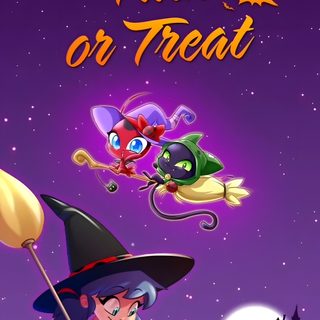 a cartoon witch flying through the air next to a cat on top of a broom Miraculous Ladybug Halloween Miraculous Pumpkin, Miraculous Ladybug Pumpkin, Pumpkin Cat Miraculous, indigo