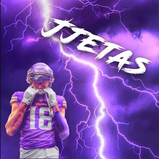 a football player is holding his helmet in front of a purple background with lightnings Justin Jefferson Halloween Football Player With Lightning Background, Motivational Sports Poster Inspiration, Purple Lightning Sports Poster, dark slate blue