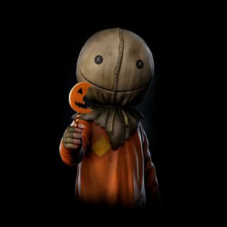 a person in a pumpkin costume holding a jack - o'- lantern Halloween Sam Diy Halloween Costume Ideas, Halloween Scarecrow Costume, Scarecrow Holding A Pumpkin, black
