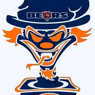the chicago bears logo is shown in blue and orange Chicago Bears Halloween 1985 Chicago Bears, Chicago Bears Tattoo Images, Chicago Bears Images Free Funny, gainsboro