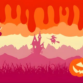 an image of halloween scene with pumpkins and cats on the hill in the background Lesbian Halloween What Is Halloween, Lgbt Love, Lgbtq Flags, Lgbt Art, Lesbian Flag, Halloween Express, tomato