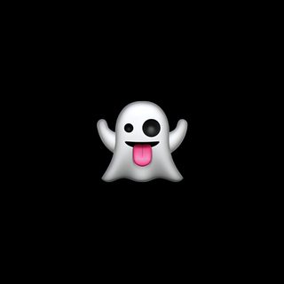 a ghost with its tongue out in the dark Halloween Emoji Cute Ghost Emoji, Funny Emoji For Messages, Ghost Emoji With Tongue Out, black