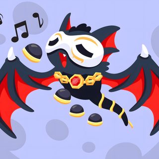 a cartoon bat flying through the air with music notes Adopt Me Halloween Ghost Dragon Adopt Me, Kitty Bat Adopt Me, Adopt Me Pc, light steel blue