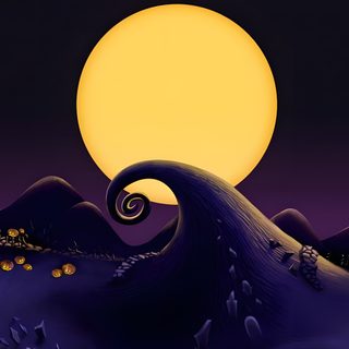 an animated halloween scene with pumpkins on the ground Halloween Tumblr Nightmare Before Christmas Sky, Nightmare Before Christmas Mountain, Nightmare Before Christmas Hills, black