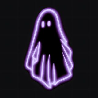a neon purple ghost on a black background Neon Purple Halloween Violet Neon, Glow Iphone Neon, Glow In The Dark Iphone, black