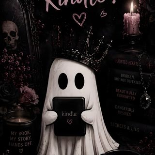 a poster with a ghost holding a book in it's hands and the words don't touch my kindle Halloween Kindle Bookish, Ghost, Horror Books Aesthetic, Kindle, Kindle Aesthetic, Book, black