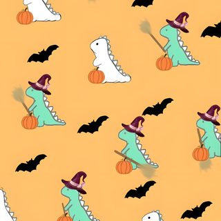 an image of a halloween pattern with cats and bats on orange background for wallpaper Halloween Dinosaur For Phone Fall Dinosaur, Halloween Dinosaur, Bat Background, Autumn Bats, sandy brown
