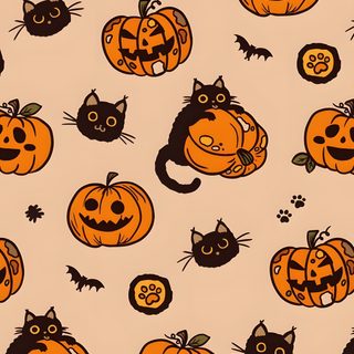 halloween pumpkins with cats and bats on them are seamless, but can be used as a background or wallpaper Calabazas Halloween Halloween Iphone, Halloween, Decor Shabby Chic, Autumn Phone, Pumpkin, burlywood