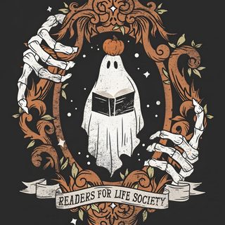 a black background with an orange and white ghost in the center, surrounded by scrollers Halloween Kindle Halloween Themed Book Design, Fantasy Bookish, Halloween Book Drawing, dark slate gray