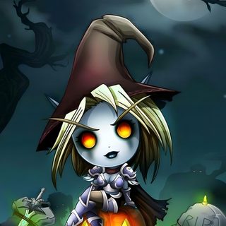 a cartoon character sitting on top of a pumpkin World Of Warcraft Halloween Image World Of Warcraft, Warcraft Fall, World Of Warcraft Undead, dark slate gray