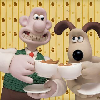 two cartoon dogs are eating out of coffee cups with their mouths open and one dog is holding a plate Wallace And Gromit Halloween Hd Wallace And Gromit Poster, Wallace And Gromit Rewired, Wallace And Gromit, burlywood