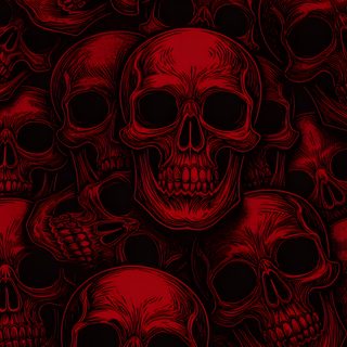 a bunch of skulls that are in red and black colors, with one skull on the left side Halloween Red Skull Oldschool, Red Skulls, Red Skull Pattern, Red Skull In Pattern, Red Skull Aesthetic, black