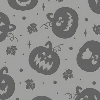 halloween pumpkins with faces and leaves on a gray background for wallpaper or fabric Halloween Magic Potions Light Greysmall dark gray