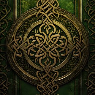 a green and gold background with an intricate design Halloween Celtic Celtic Fantasy, Celtic Background Design, Celtic Imagery, Celtic Ideas, Celtic 4k, black