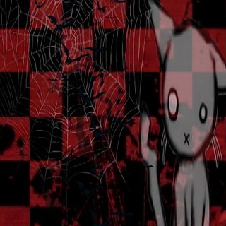 an image of a cartoon cat on a checkered background with spiderweaves Scenecore Halloween Scene, Emocore Background, Emo 2000s, Emo Halloween, Scenecore Halloween, black