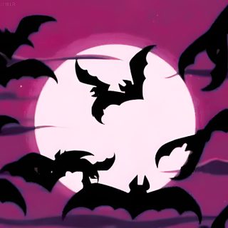 bats flying in front of a full moon with purple sky and clouds behind them, Pink Halloween Gif Halloween Gif Pink, Halloween Icon Gif, Pink Goth Gif, Pink Emo Gif, purple