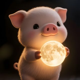 a small white pig holding a glowing ball Cute Halloween Pig Small Pigs, Cottagecore, Puppy, Beautiful Summer, Pig Decor, Mini Pigs, black
