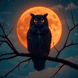 an owl sitting on a tree branch with the moon in the background Halloween Owl Hd Owl Wisdom, Fantasy Forest, Pretty Birds, Pretty Backgrounds, dark slate gray