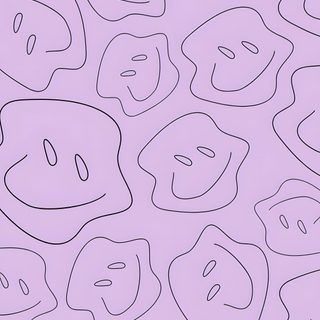 a purple background with black and white shapes on the bottom half of it, which has been drawn to look like faces Halloween Smiles Lavender Purple Abstract Smiley Face Pattern, Purple Background Smiley Art, Purple And White Swirl, thistle