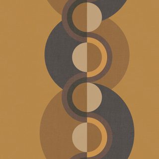 an abstract painting with circles in brown and black Halloween Circle Geometric In Ochre Ochre, Retro Circle, Retro Ochre, Vintage Ochre, Retro Stripe Circle, peru