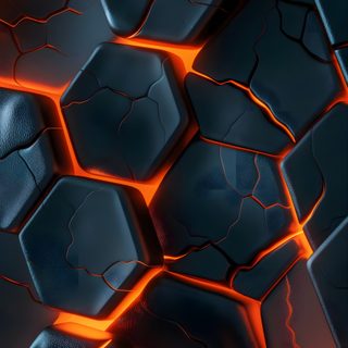 an orange and black abstract background with hexagonal tiles in the center, which are lit up at night Halloween Hexagon Hexagon For Mobile, Art, black