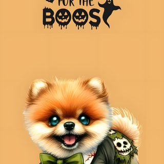 a small dog with blue eyes and a bow tie is standing in front of an orange background Dog Halloween Iphone Cute Halloween Dog Cartoon, Cute Halloween Puppy, Cute Halloween Puppy Backgrounds, sandy brown
