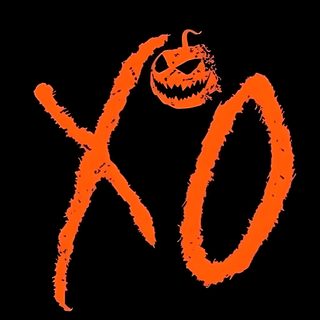an orange xo with a jack o lantern on it The Weeknd Halloween The Weeknd Halloween, Xo The Weeknd Font, After Hours The Weeknd Halloween, black
