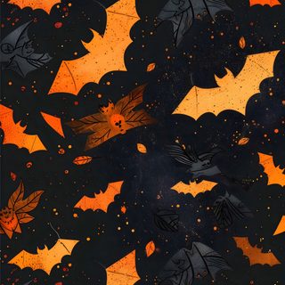 an orange and black background with leaves on it Halloween Bat Iphone Halloween Backgrounds, Iphone Love, Phone Screen, Cute Bat, Halloween, black