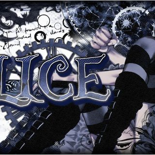 an anime character with the word alice on it Halloween Alice Custom Alice Madness Pfp, Alice The Madness Returns, Alice Madness Returns Icon, dark slate gray