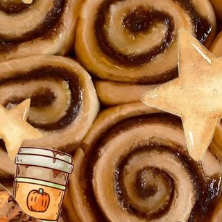 a pile of cinnamon rolls with halloween decorations Halloween Cinnamon Roll peru